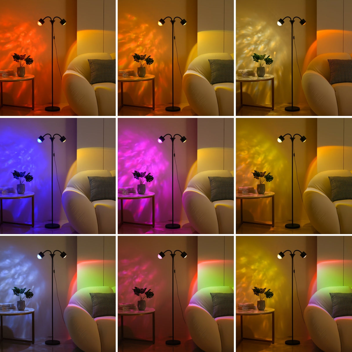 Sunset Ocean Wave Projector – Double RGB Mood Lamp with 360° Rotation & DIY Color