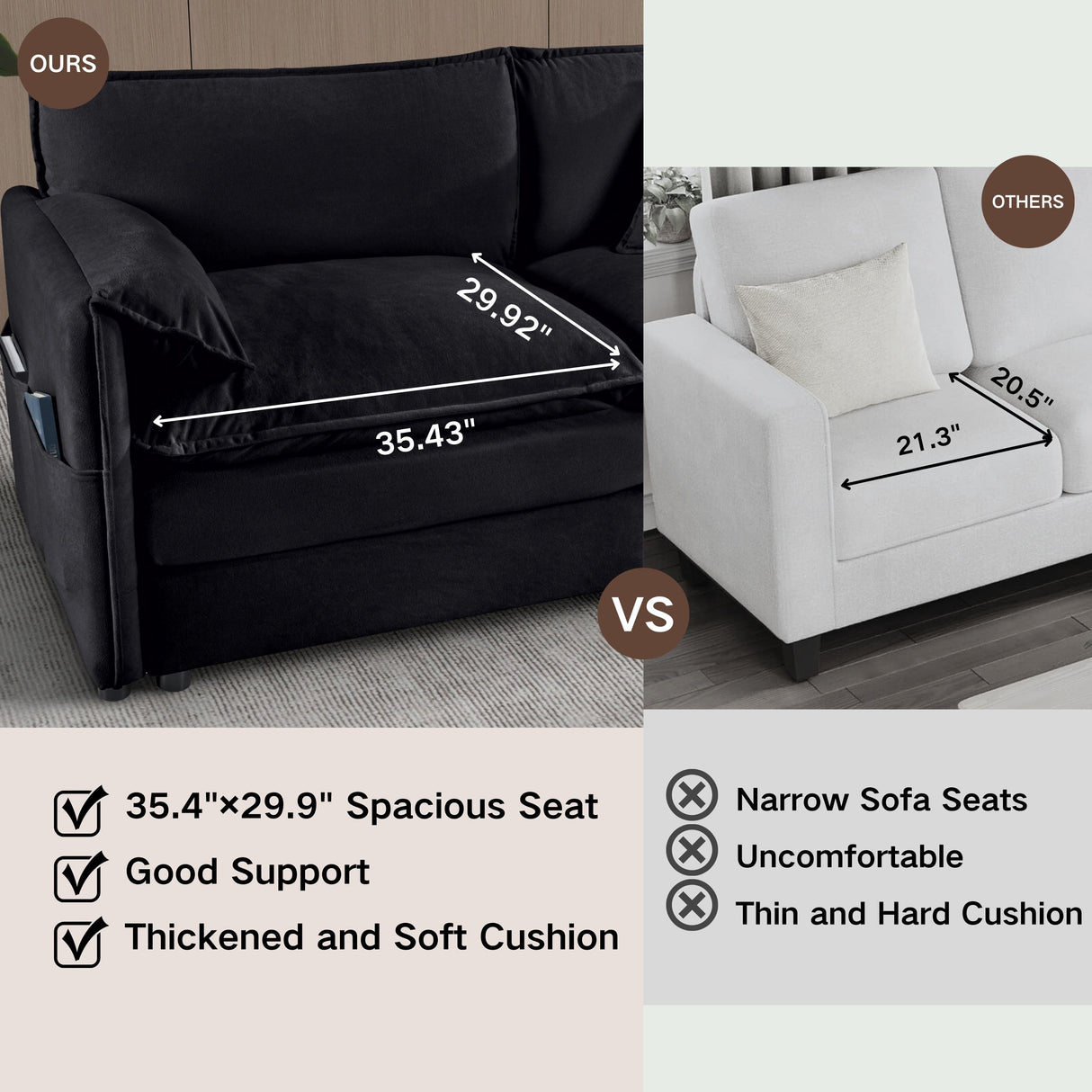 Oversized Chenille Accent Chair Set of 2