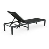 Westport Adjustable Outdoor Chaise Lounge Set of 2 Black Aluminum Frame
