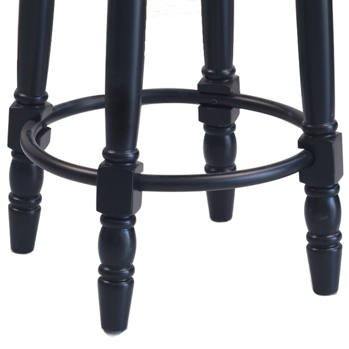 360° Swivel Wooden Barstools With Upholstered Seat, Counter Height (Set of 2)