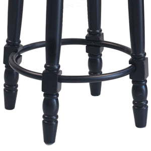 360° Swivel Wooden Barstools With Upholstered Seat, Counter Height (Set of 2)