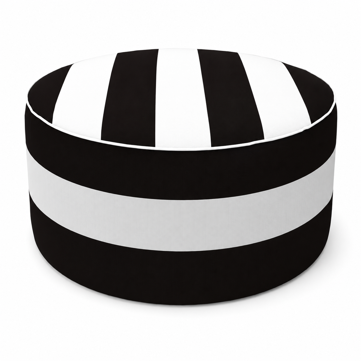 2 Pack Outdoor Inflatable Ottoman - Black/White Striped