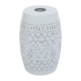 Solar Side Table with Built-in Solar Battery (White)