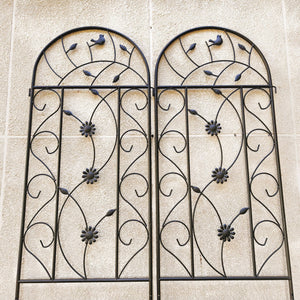 Rustproof Metal Garden Trellis Set with Reliable Plant Support - Brown