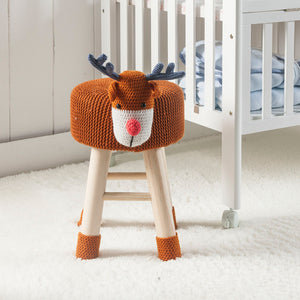 Animal Ottoman Stool - Polyester Upholstered Cute Deer Foot Stool