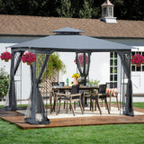 Gazebo tent with double roof & mosquito net