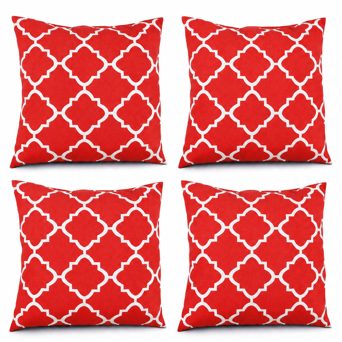 4 Pack Outdoor Pillow Covers - Water-Repellent Decorative Cushion Covers