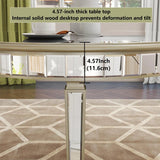 Round Glass Dining Table with Mirror Top