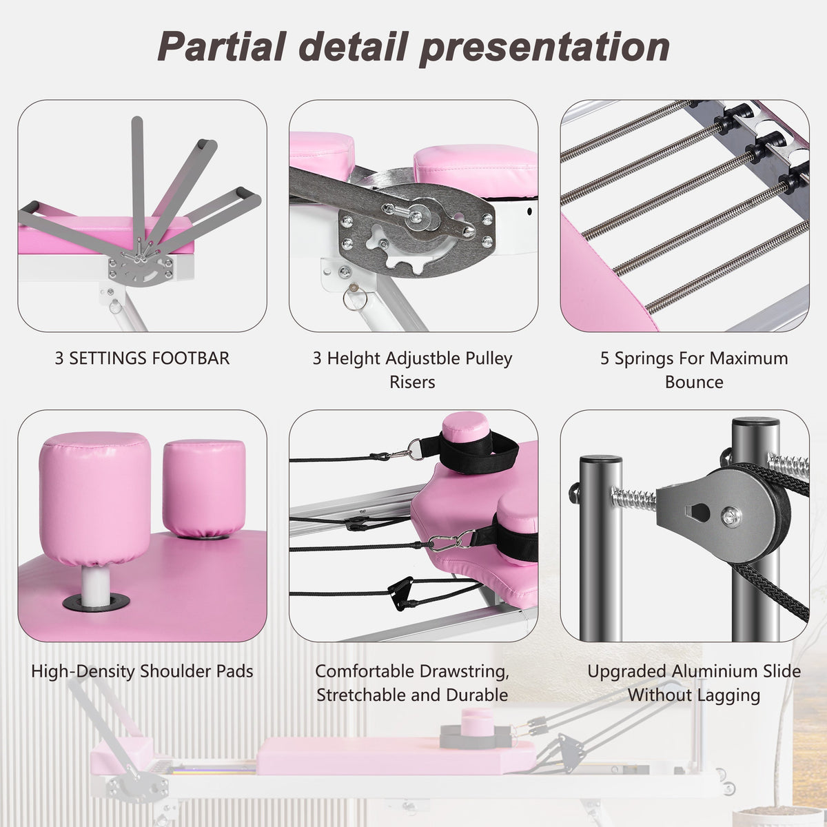 Foldable Pilates Core Bed with Double Resistance - Iron