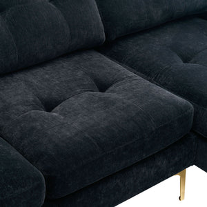 Modern L - Shape Convertible Sectional Sofa With Movable Ottoman