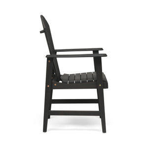 Outdoor Weather Resistant Acacia Wood Adirondack Dining Chairs (Set of 2)