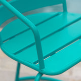 3-Piece Elegant Outdoor Bistro Set with 2 Chairs and Oval Table, Teal