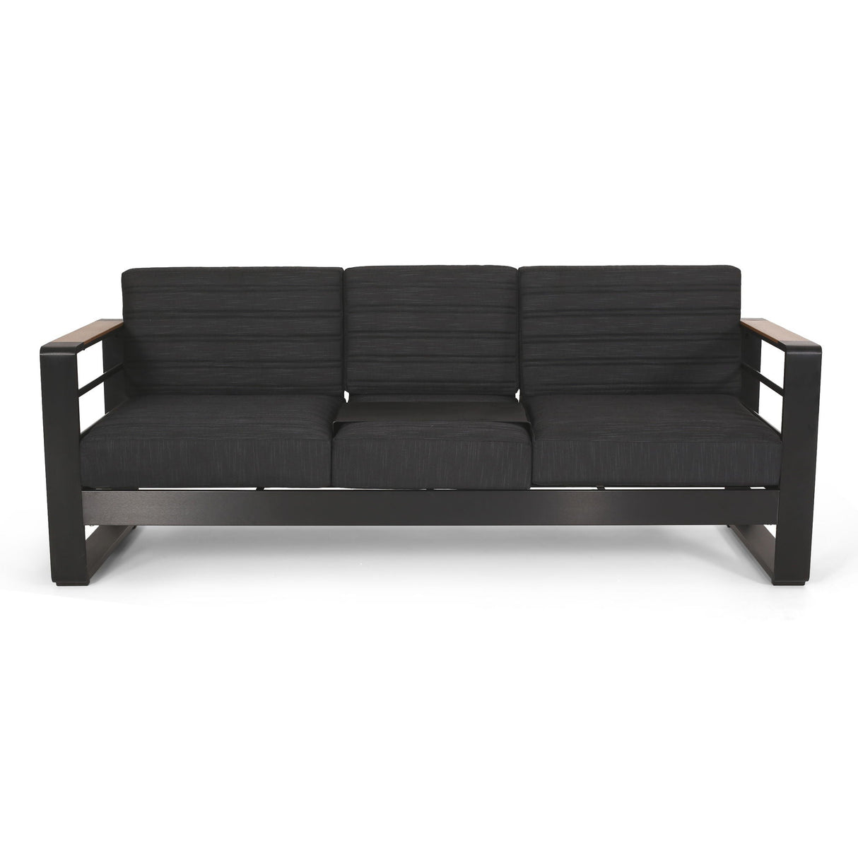 Giovanna 3 Seater Sofa With Aluminum Frame And Water Repellence Cushions - Black