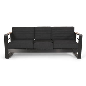 Giovanna 3 Seater Sofa With Aluminum Frame And Water Repellence Cushions - Black