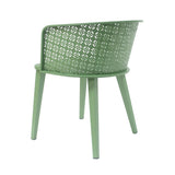 Milan Outdoor Dining Chair Set of 2 in Green Iron with Modern Design