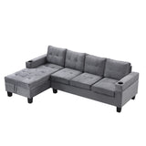 Modern Sectional Sofa Set with L-Shape Chaise Lounge