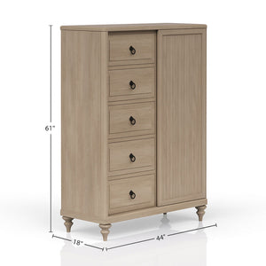 5 Drawer Door Chest - Sand