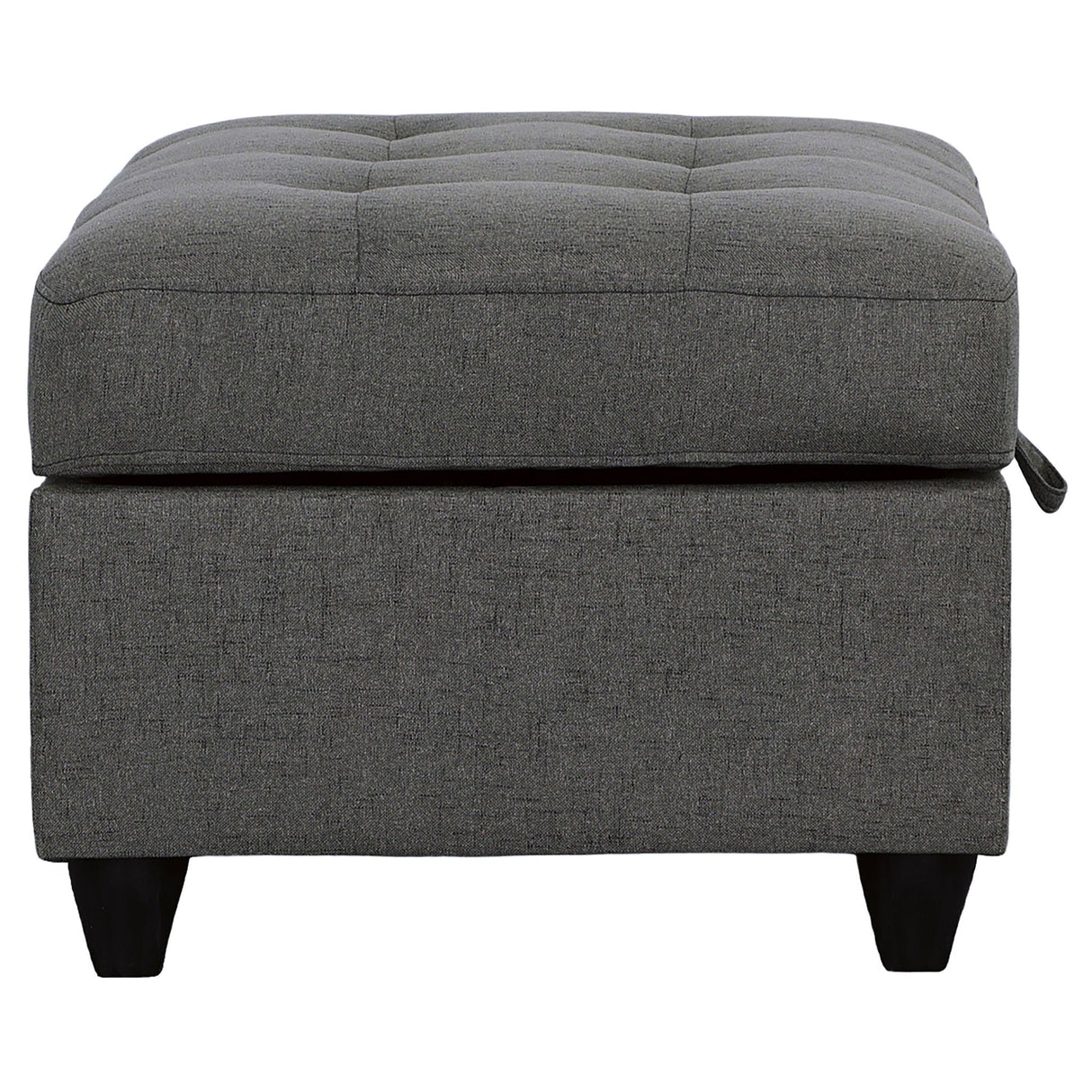 Storage Ottoman With Tufted Design - Gray