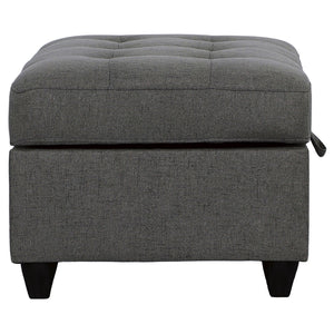 Storage Ottoman With Tufted Design - Gray