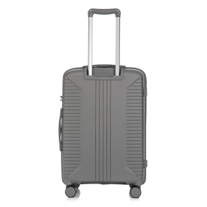 3-Piece PP Spinner Wheel Luggage Set 20'/24'/28' Silver Grey