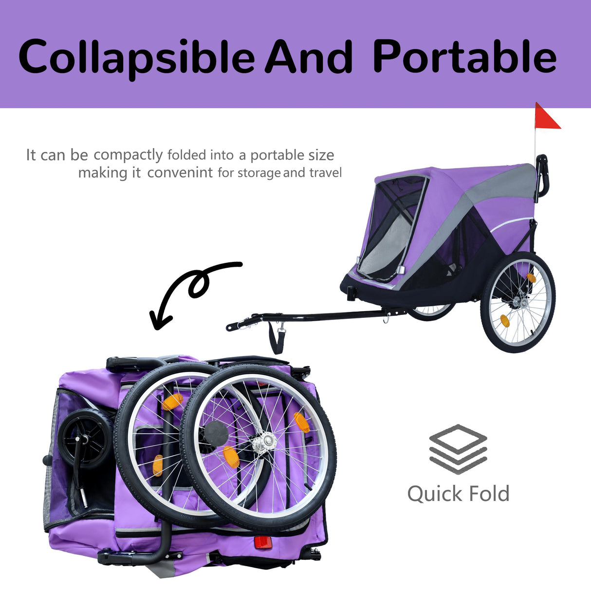 2-in-1 Bike Trailer & Push Cart for Pets