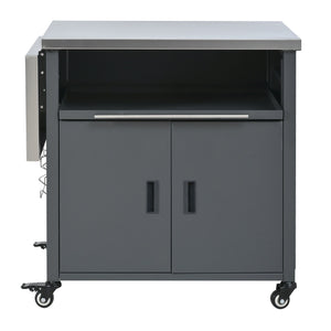 Foldable Outdoor Prep Station BBQ Cart Patio Dining Cart