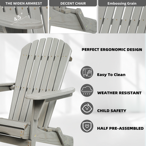 Classic Embossed Grain Adirondack Chair Set of 2