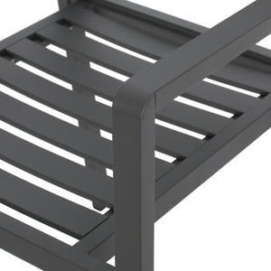 Outdoor Modern Aluminum Dining Chair (Set of 2), Gun Metal Gray