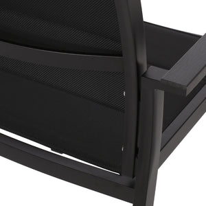 Baird - Outdoor Mesh And Aluminum Dining Chairs - Black