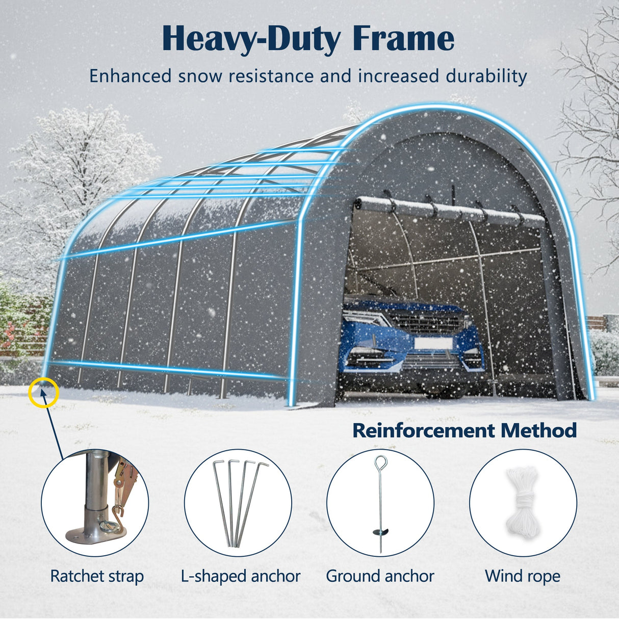 Heavy-Duty 12x20 FT Carport Canopy