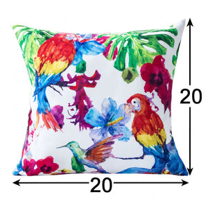 Tropical Parrot Outdoor & Indoor Pillow With Solarium - Multicolor