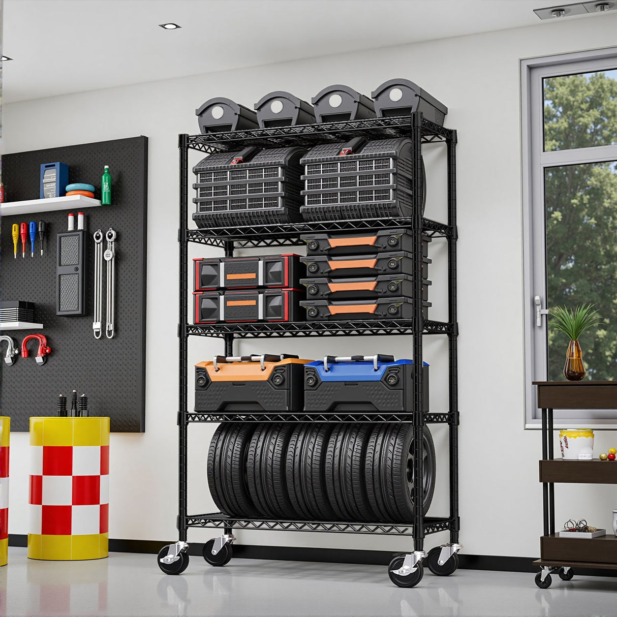 5-Shelf Storage Shelves - Heavy Duty Metal Shelving Unit