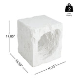 Lyra Outdoor Patio Karst Cave Inspired MGO Side Table White