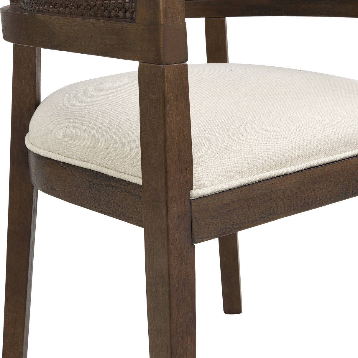 Barrel Dining Chair with Rattan Back, Set of 2