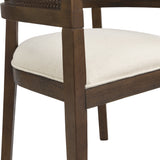 Barrel Dining Chair with Rattan Back, Set of 2