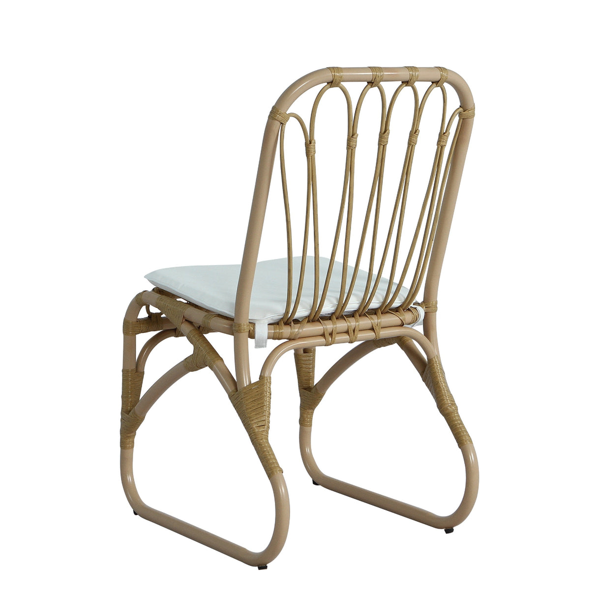 7-Piece Outdoor Dining Set for 6 with Acacia Wood Top & Rattan Chairs