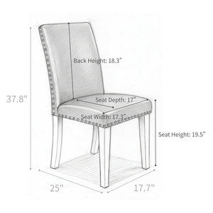 Upholstered Dining Chair With High Back Design (Set of 2)