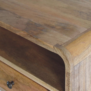 Large Floating Bedside, 1 Drawer, 1 Open Slot, Oak-ish