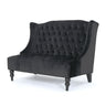 Upholstered Loveseat with Wing Back and Diamond Tufting - Multiple Colors