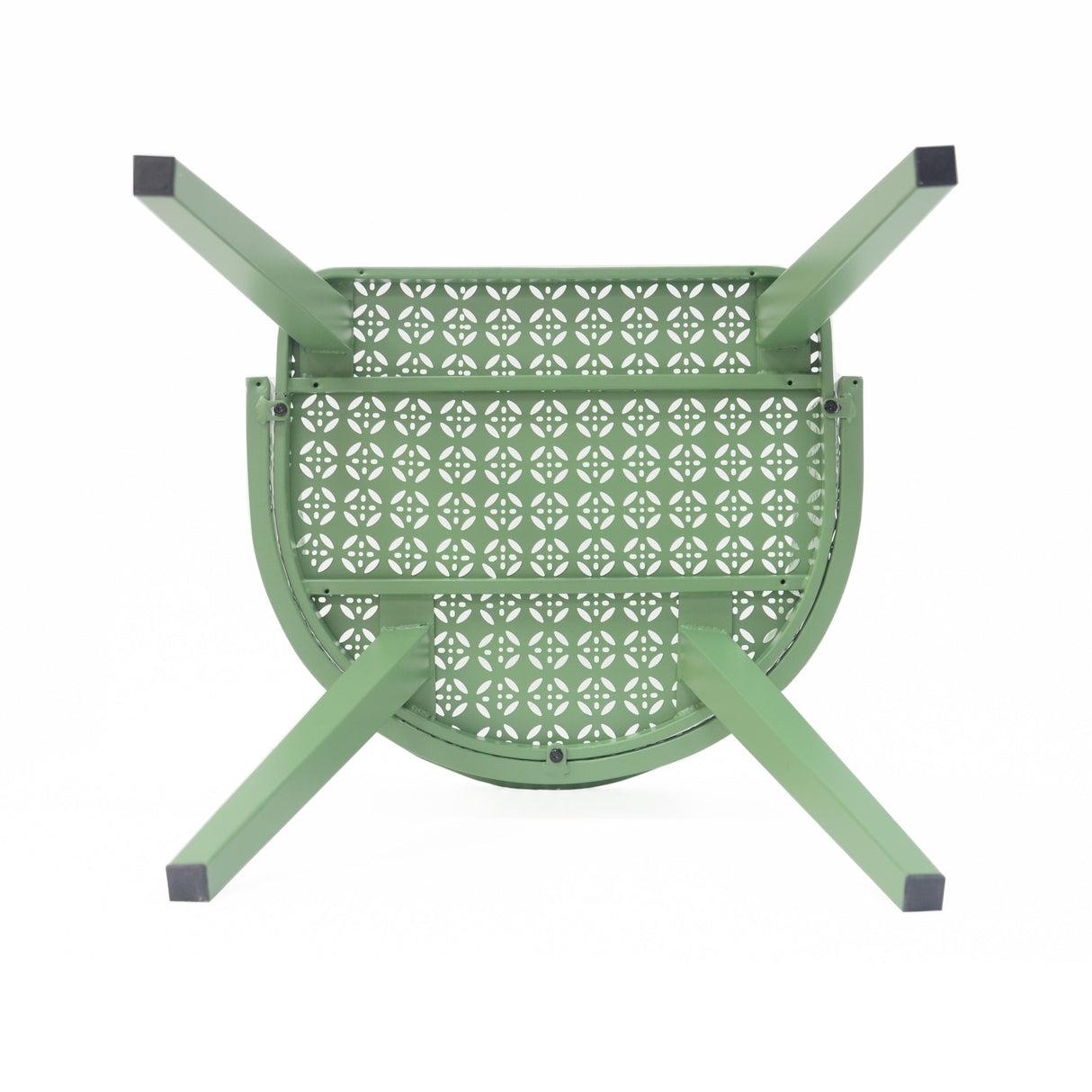 Milan Outdoor Dining Chair Set of 2 in Green Iron with Modern Design