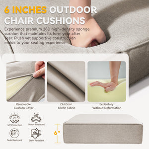 6-Inch Thick Outdoor Chair Cushion