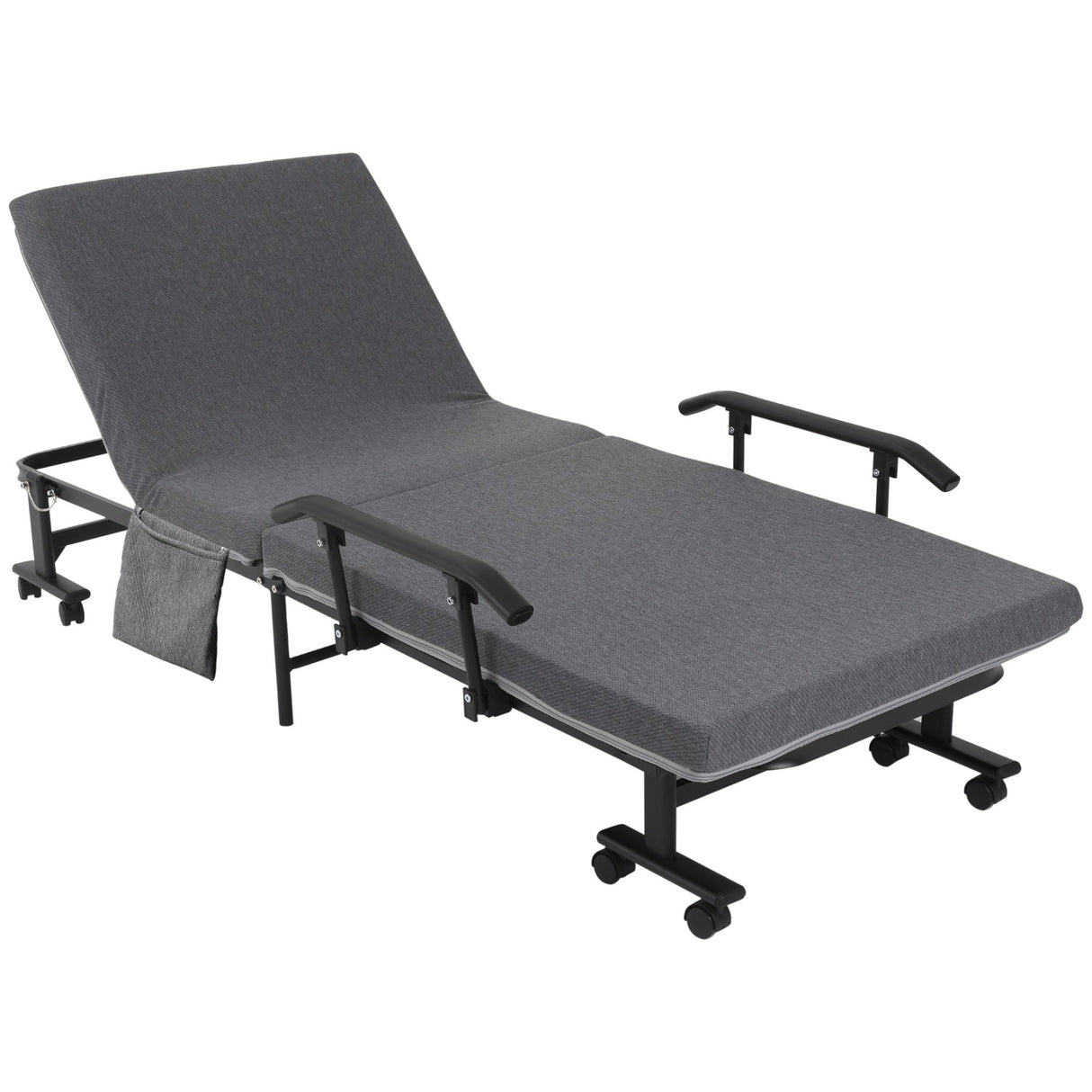 Rollaway folding bed with mattress & adjustable backrest