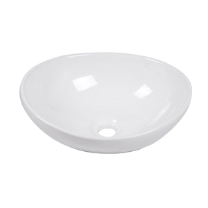 Oval Vessel Bathroom Sink - White