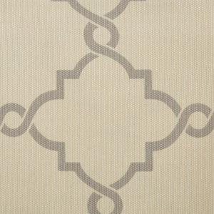 Fretwork Print Grommet Top Window Curtain Panel with Sunlight Filtering - Beige/Grey