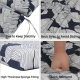 2-Piece Indoor/Outdoor Chaise Lounge Chair Cushion Set with Ties