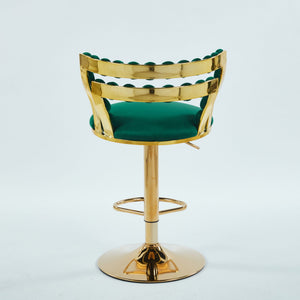 Modern Bar Chair With Iron Tube Legs, Soft Cushions And Comfortable Backrest (Set of 2)