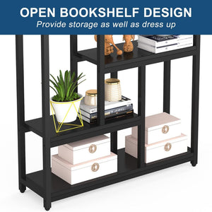 Extra Tall 7 Tier Industrial Etagere Bookcase With 10 Shelves Organizer