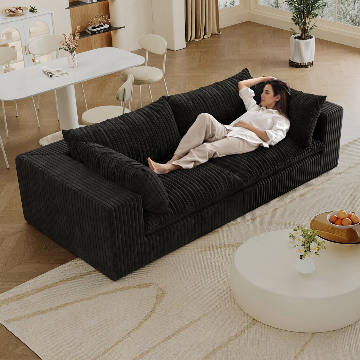 Y137 Modular Black Sofa
