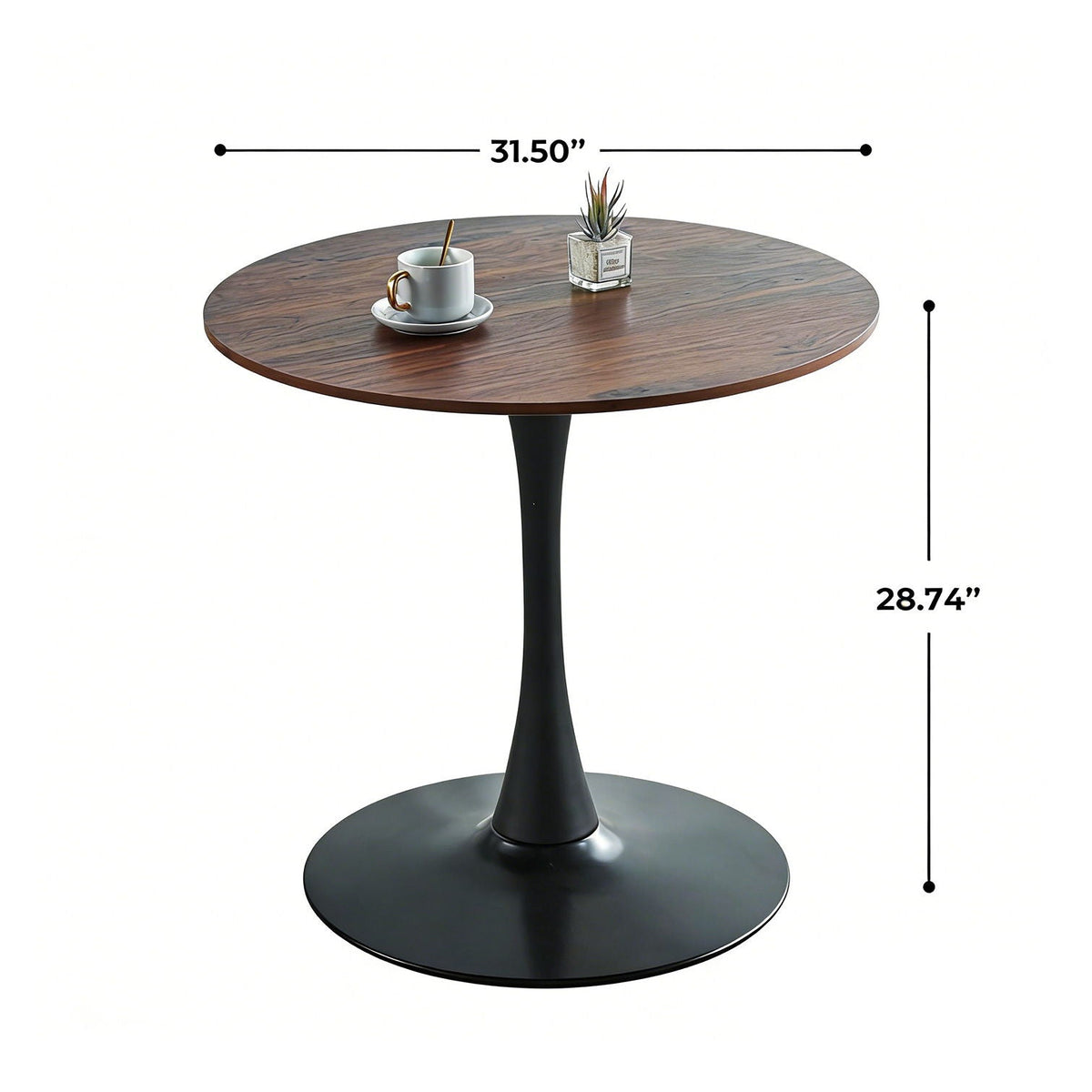 Mid-Century Tulip Dining Table with Round Top and Pedestal Base - Multiple Colors