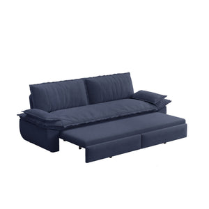 Queen Pull Out 3 In 1 Convertible Sleeper Sofa Bed - Blue